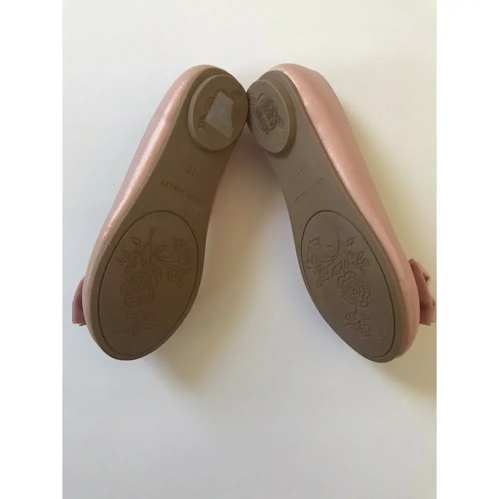 Laura Ashley Blush Pink Rhinestone Embellished Slip On Dress Ballet Flat Size 11
